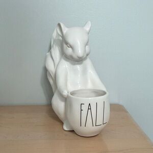Rae Dunn Cream Squirrel with Fall Cup